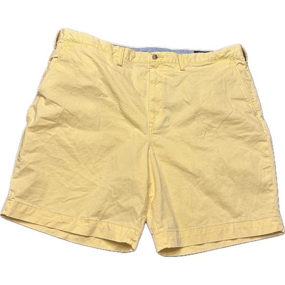 Polo Ralph Lauren Men Size 42 Stretch Classic Fit Chino Shorts Flat Front Yellow - Picture 1 of 9